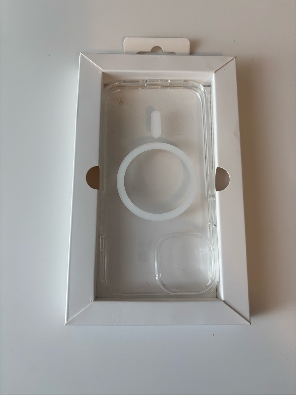 Clear MagSafe-Compatible iPhone Case with White Ring